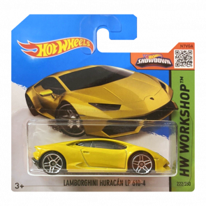 Машинка Базовая Hot Wheels Lamborghini Huracan LP 610-4 Workshop 1:64 CFH19 Yellow - Retromagaz