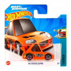 Машинка Базовая Hot Wheels Fast & Furious '94 Toyota Supra Tooned 1:64 HKG62 Orange - Retromagaz