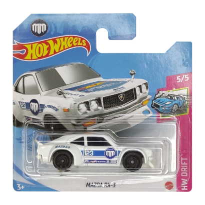 Машинка Базова Hot Wheels Mazda RX-3 Mad Mike Drift 1:64 GTB27 White - Retromagaz