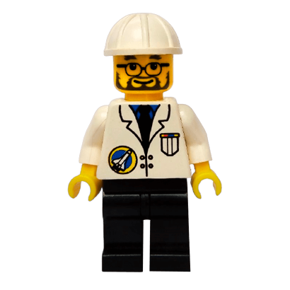 Фигурка Lego Space Port 973px24 Scientist White Construction Helmet City spp011 Б/У - Retromagaz