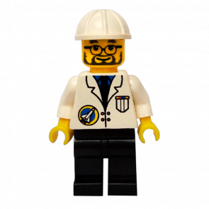 Фигурка Lego Space Port 973px24 Scientist White Construction Helmet City spp011 Б/У