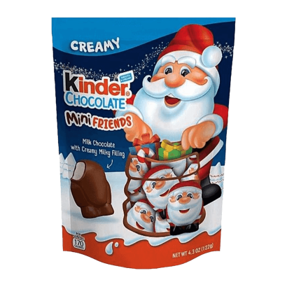 Цукерки Kinder Шоколадні Mini Friends Santa з Молоком 122g - Retromagaz