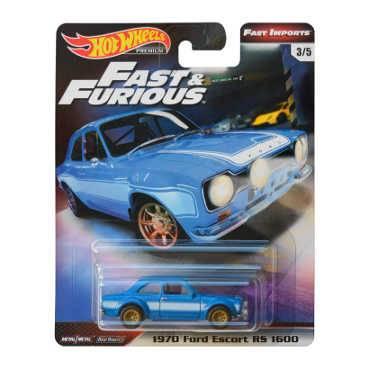 Машинка Premium Hot Wheels 1970 Ford Escort RS 1600 Fast & Furious 1:64 GBW80 Blue - Retromagaz