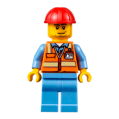 Фигурка Lego Airport 973pb2017 Orange Safety Vest with Reflective Stripes City air050 Б/У - Retromagaz