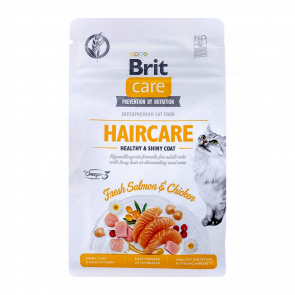 Сухий Корм для Котів Brit Care GF Haircare Healthy & Shiny Coat Курка Лосось 7kg - Retromagaz