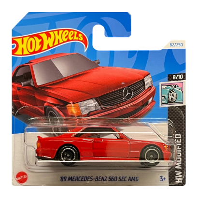 Машинка Базовая Hot Wheels '89 Mercedes-Benz 560 SEC AMG Modified 1:64 HTB70 Red - Retromagaz