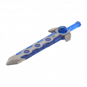 Оружие Lego Меч Long with Flat Silver Tip 24108pb01 6146848 Trans-Dark Blue Б/У