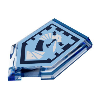 Плитка Lego Модифицированная Декоративная Pentagonal Nexo Power Shield Pattern Iron Dragon 2 x 3 22385pb063 6172152 Trans-Dark Blue 2шт Б/У - Retromagaz