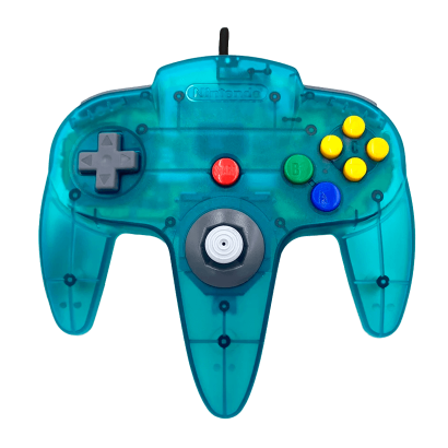 Геймпад Проводной Nintendo N64 NUS-005 Limited Edition Trans-Ice Blue 1.8m Б/У - Retromagaz