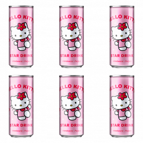 Набір Напій The Drinks Hello Kitty Star Drink Raspberry Feijoa 250ml 6шт - Retromagaz