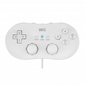 Геймпад Дротовий Nintendo Wii RVL-005 Classic Controller White 1m Б/У - Retromagaz