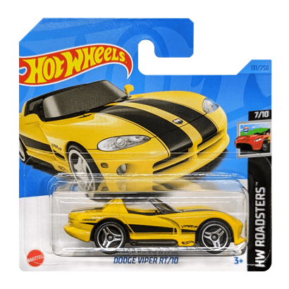 Машинка Базовая Hot Wheels Dodge Viper RT/10 Roadsters 1:64 HKH43 Yellow - Retromagaz