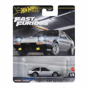 Машинка Premium Hot Wheels Toyota AE86 Sprinter Trueno Fast & Furious 1:64 HVR61 Grey - Retromagaz