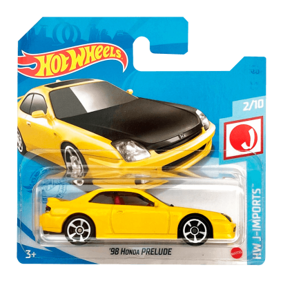 Машинка Базовая Hot Wheels '98 Honda Prelude J-Imports 1:64 GTB05 Yellow - Retromagaz