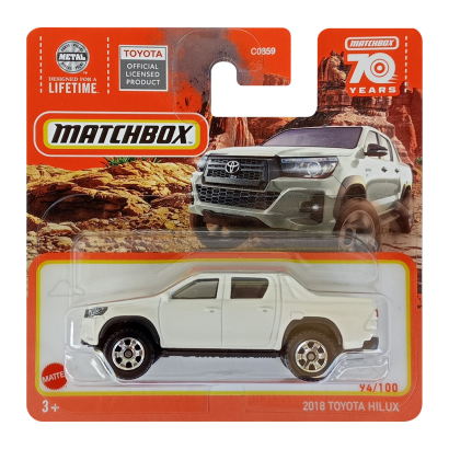 Машинка Большой Город Matchbox 2018 Toyota Hilux Off-Road 1:64 HLD25 White - Retromagaz