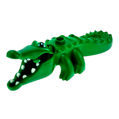 Фігурка Lego Animals Alligator Crocodile Large with Opening Jaw and Narrow Snout Duplo 53915c01 1 Green Б/У - Retromagaz