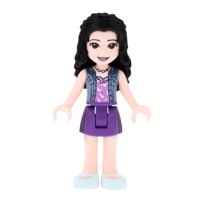 Фігурка Lego Girl Emma Dark Purple Skirt Friends frnd294 Б/У - Retromagaz