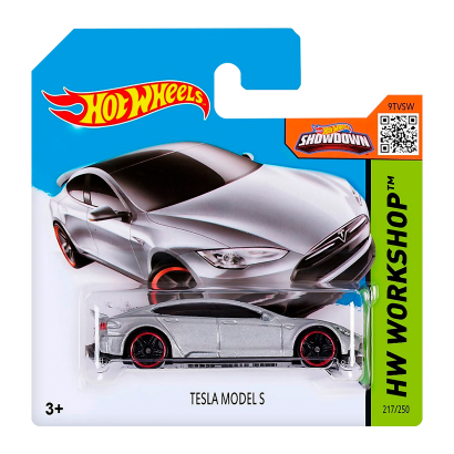 Машинка Базовая Hot Wheels Tesla Model S Workshop 1:64 CFH03 Silver - Retromagaz