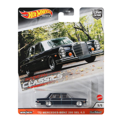 Машинка Premium Hot Wheels '72 Mercedes-Benz 280 SEL 4.5 Modern Classics 1:64 GJP97 Black - Retromagaz