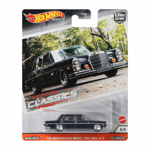 Машинка Premium Hot Wheels '72 Mercedes-Benz 280 SEL 4.5 Modern Classics 1:64 GJP97 Black - Retromagaz