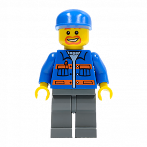 Фігурка Lego Construction 973pb0551 Blue Cap Beard around Mouth City cty0141 Б/У