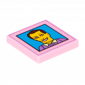 Плитка Lego Декоративна Groove with Simpsons Smiling Male Character Photograph Pattern 2 x 2 3068bpb0925 6109316 Bright Pink Б/У