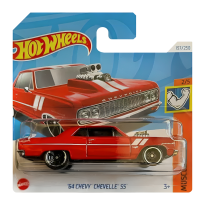 Машинка Базова Hot Wheels '64 Chevy Chevelle SS Muscle Mania 1:64 HTC58 Red - Retromagaz