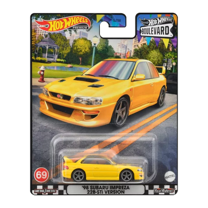 Машинка Premium Hot Wheels '98 Subaru Impreza 22B STi-Version Boulevard 1:64 HKF16 Yellow - Retromagaz