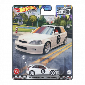 Машинка Premium Hot Wheels '99 Honda Civic Type R (EK9) Boulevard 1:64 GJT68/HKF19 White - Retromagaz