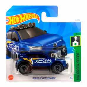 Машинка Базовая Hot Wheels Volvo XC40 Recharge Green Speed 1:64 HTB79 Metallic Blue - Retromagaz