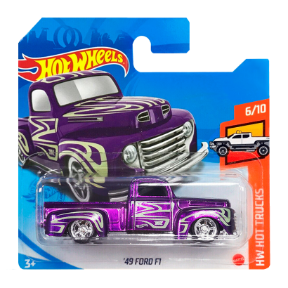 Машинка Базовая Hot Wheels '49 Ford F1 Super Treasure Hunt STH Hot Trucks 1:64 GTD03 Purple - Retromagaz