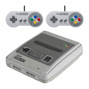 Набор Консоль Nintendo SNES FAT Europe Light Grey Б/У + Геймпад Проводной Grey 2.2m 2 шт Б/У