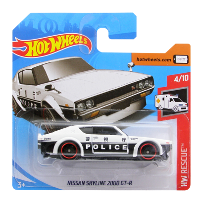 Машинка Базова Hot Wheels Nissan Skyline 2000 GT-R Police Rescue 1:64 FYC81 White - Retromagaz