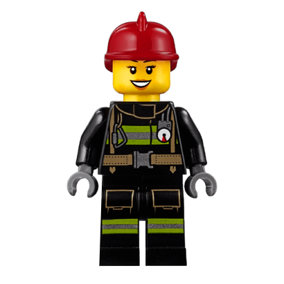 Фігурка Lego Fire 973pb1302 Reflective Stripes with Utility Belt Black Eyebrows City cty0347 Б/У - Retromagaz