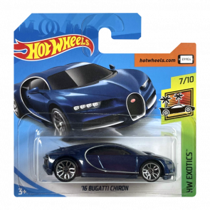 Машинка Базовая Hot Wheels '16 Bugatti Chiron Exotics 1:64 FYB49 Metallic Blue - Retromagaz