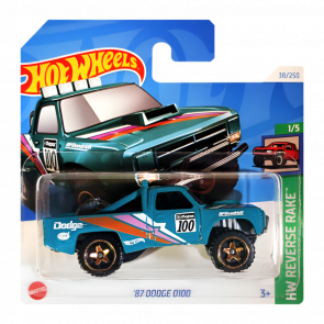 Машинка Базова Hot Wheels '87 Dodge D100 Reverse Rake 1:64 HTB89 Green - Retromagaz