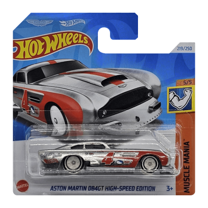 Машинка Базова Hot Wheels Aston Martin DB4GT High-Speed Edition Zamac Muscle Mania 1:64 HRY86 Silver - Retromagaz