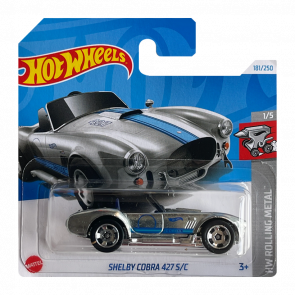 Машинка Базова Hot Wheels Shelby Cobra 427 S/C Zamac Rolling Metal 1:64 HTB53 Silver - Retromagaz