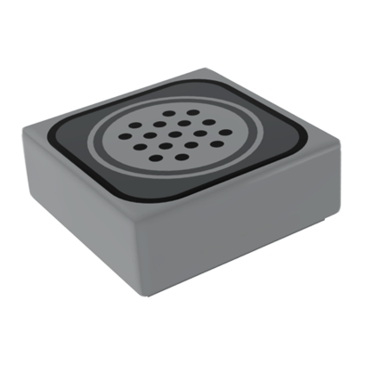 Плитка Lego Декоративна with Groove with Black and Dark Bluish Gray Speaker Pattern 1 x 1 3070bpb118 6186685 Light Bluish Grey Б/У - Retromagaz