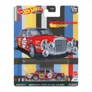 Машинка Premium Hot Wheels Mercedes-Benz 300 SEL 6.8 AMG Deutschland Design 1:64 GRJ73 Red - Retromagaz