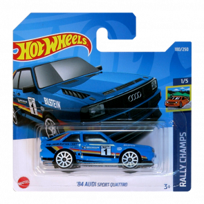 Машинка Базовая Hot Wheels '84 Audi Sport Quattro Rally Champs 1:64 HCX60 Blue - Retromagaz