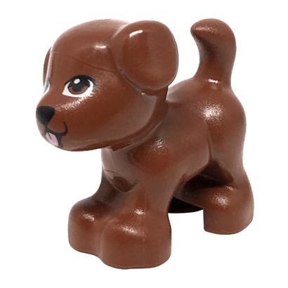 Фігурка Lego Земля Dog Friends Puppy Dash Standing with Black Nose and Mouth Animals 93088pb07 34010pb07 1 6213562 Reddish Brown Б/У - Retromagaz