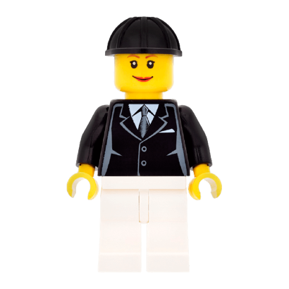 Фігурка Lego People 973pb0322 Horse Rider Female Black Suit with Tie City twn076 Б/У - Retromagaz