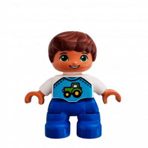 Фигурка Lego Boy Blue Legs White Top Duplo 47205pb055 Б/У - Retromagaz