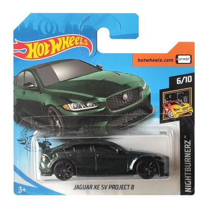 Машинка Базовая Hot Wheels Jaguar XE SV Project 8 Nightburnerz 1:64 GHD14 Green - Retromagaz