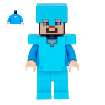 Фігурка Lego Minecraft Steve Medium Azure Helmet and Armor Games min015 1 Б/У - Retromagaz