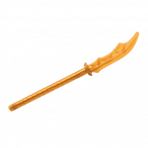 Оружие Lego Меч Naginata with Marbled Trans-Orange Pattern 41159pb02 6267178 6268404 Pearl Gold Б/У