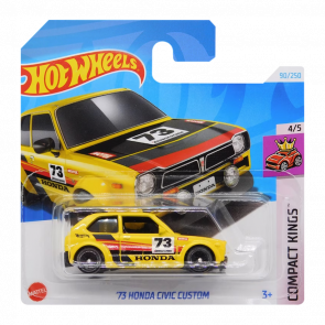 Машинка Базовая Hot Wheels '73 Honda Civic Custom Compact Kings 1:64 HTC19 Yellow - Retromagaz