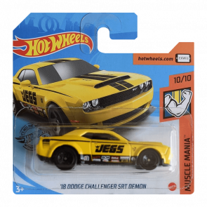 Машинка Базовая Hot Wheels '18 Dodge Challenger SRT Demon Muscle Mania 1:64 GHD04 Yellow - Retromagaz