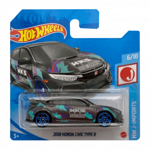 Машинка Базовая Hot Wheels 2018 Honda Civic Type R HKS J-Imports 1:64 GTB06 Grey - Retromagaz